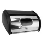 HG (Black)Bread Bin Bread Box Bread Holder Storage Container With Small Window