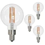 4Pack LED G16 Dimmable Globe Light Bulb, Candelabra Filament, 4W(40W), E12 3000K