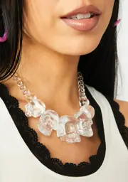 [Kreepsville 666] Crystal Clear Skull Necklace