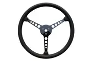 Lime Works 15" Sprint Steering Wheel 3-Spoke Leather Wrapped With Holes