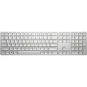 HP 970 Keyboard - Wireless Connectivity - USB Type A, USB Type C, USB Interface - Silver - Bluetooth/RF - 2.40 GHz - PC, Mac