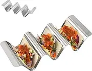 Taco Stand,Stainless Steel Taco Plate Shells Holder - Metal Taco Holder Easy Cleaning Keeping Shells Upright, Convenient Storage, Holds 2 Or 3 Tacos