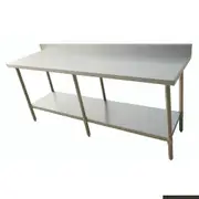Modular Systems Eco 304 Stainless Steel Table With Splashback 2100X700X900 6 Legs 2100-7-WBB - 2100-7-WBB