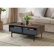 Dione Wooden Rectangular Open Shelves Tea Coffee Table Columbia/Dark Grey
