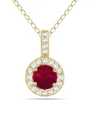Gem Spark 14K 0.55 ct. tw. Diamond & Ruby Necklace