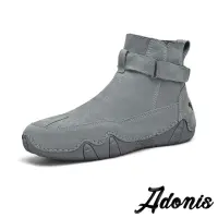 在飛比找momo購物網優惠-【Adonis】真皮短靴 磨砂短靴/真皮磨砂豚皮純色素面休閒