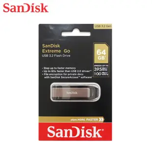 SanDisk Extreme Go 64GB 128GB 256GB USB 3.2 高速 隨身碟 CZ810