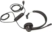 USB Headset, Single Ear USB Headset with Noise Canceling Mic, Supports Call Volume Adjustment Microphone Mute, PC Headset Wired for Telephone Computer