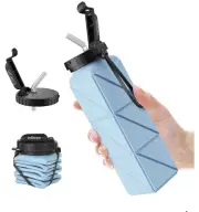 Collapsible Water Bottles Bpa-Free Silicone Foldable Water Bottle Cup Sky Blue