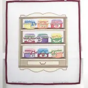 STUDIO 2 LTD. Handpainted Needlepoint Canvas Jelly Jar Rack Shelf Jam 13 Mesh