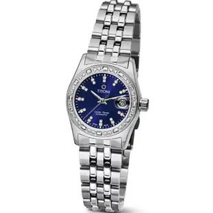 TITONI 梅花錶 官方授權 Cosmo 宇宙系列奢華機械腕錶-深藍-女錶-(728S-DB-308)26.5mm