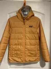 Patagonia Kids Reversible Ready Freddy Hoody Jacket Dried Mango Size XL 14 68095