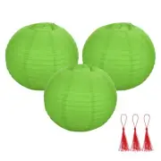 3 Pcs Grass Green Round Paper Lanterns 16 Inch Paper Lantern Party Decorations
