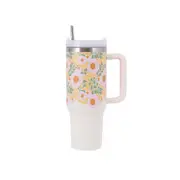 Splosh Picnic 1.2L Spring Floral Double Wall Insulated Water Tumbler w/ Straw