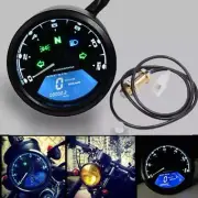 12000rpm Round Motorcycle Blue LCD Digital Speedometer Tachometer Odometer