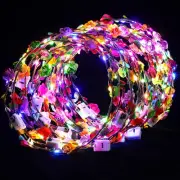 40 Pcs LED Flower Headband, Light up Flower Crown Garland Flower Headdress Flora