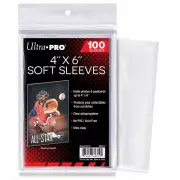 100 Ultra Pro 4 x 6 Card Protector Soft Clear Sleeves Card Photo Postcard