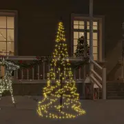 Christmas Tree on Flagpole Warm White 200 LEDs 180 cm vidaXL