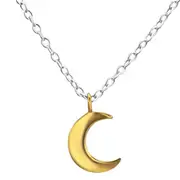 14K Gold Plated Sterling Silver Crescent Moon Necklace