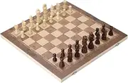 3 in 1 Wooden Folding Ch Board Set Checkers Backgammon Game Multifunction Puzzle Ch 17.3x17.3in for Adults Multicolor 440x440mm