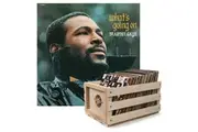 Crosley Record Storage Crate & Marvin Gaye What's Going On - Vinyl Album Bundle