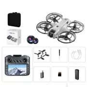 V666 Drone 4.5-Inch Screen Remote Control Brushless Obstacle Avoidance 8K High-Definition Aerial Photography (Grey, Single Battery Version)