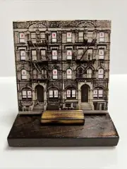 LED ZEPPELIN Physical Graffiti Decorative Ceramic Tile Coasters And Rustic Stand