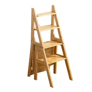 家用梯子室內多功能折疊椅兩用椅樓梯椅登高臺階梯竹木加厚爬梯椅