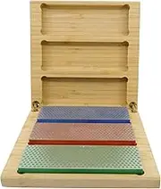 DMT W6EFC Deluxe Diamond Knife Sharpening Kit with Hard Wood Box, Set of 3 Diamond Sharpening Stones, 6-Inch