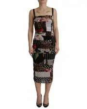 Dolce & Gabbana Patchwork Print Midi Dress Style DR28750 Women Multicolor
