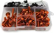 Fairing Bolts Fastener Clip Screw Kit for Kawasaki for Ninja 250R 300 650 ZX7 ZX9 ZX12 Z1000 Z900 Z750(Orange)