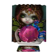 Chasing Dragons 12 Sided Dice Fairy Shower Curtain