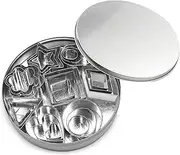 24pcs Cookie Cutters, Biscuit Cutters for Baking, Stainless Steel Metal Cutter Set with Round Tin Box, 8 Shapes, Heart Cookie Cutter, Circle Star Pastry Cutter, Flower Square Geometric Scone Cutter