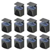 10 Pcs Glass Shelf Brackets, Zinc Alloy Glass Clamp for 7.5mm, Black