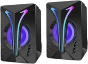 jojofuny RGB Led Computer Speakers Gaming Speakers Stereo Sound Built-in Port 3.5mm Easy to Set up