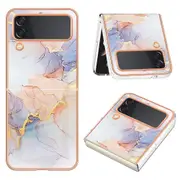 YB IMD Series-1 For Samsung Galaxy Z Flip3 5G Electroplated Phone Case Pattern Soft TPU Cover