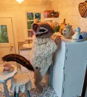 Chipmunk Art Doll Miniature