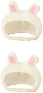 [SHERCHPRY] Bunny Ears Hat Bear Ear Warmers for Women Headwear Rabbit Ear Muffs Women Headscarf Hats Costume Bunny Hat Stuffed Bunny Warm Hat Fashion Headdress Plush and Pp Cotton White