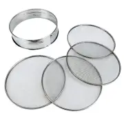 8" Soil Sieves Set | 5 Pc Set Includes 1 Stainless Steel Frame + 4 Sieve Scre...