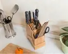Bamboo Kitchen Knife Holder Scissors Chopsticks Gadget Storage Organizer Kitchen