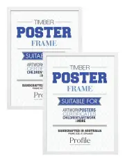 [Profile Australia] Australian Made Timber Poster Frame A1 2 Pack in White