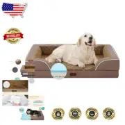 XL Dog Bed with Bolsters - Waterproof Memory Foam Pet Bed for Comfort & Support