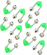 wingsflying 10 Pcs Fishing Rod Extra Loud Alarm Dual Alert Green Silver Tone