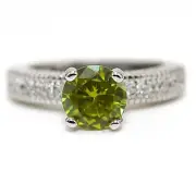 2CT Peridot & Topaz 925 Solid Genuine Sterling Silver Ring Jewelry Sz 7