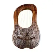 Lyre Harp 10 Strings Rosewood Hand Engraved with free key and bag