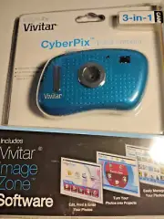Vivitar Blue VSTYLE CyberPix 3-IN-1 DIGITAL CAMERA W/ IMAGE ZONE SOFTWARE New