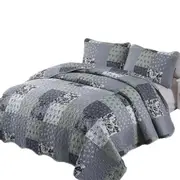 Patchwork Floral Bedspread Set Quilted Queen Size Bed Pillowcase Pattern 113