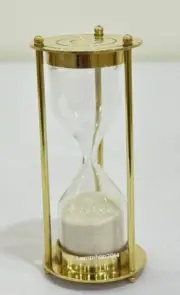 White Sand Timer | Hour Glass| Sand glass | Sand Clock 1 Minutes Brass Hourglass