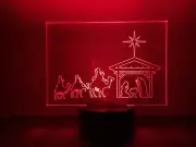 Three Kings Nativity scene table top touch-switch altar lamp