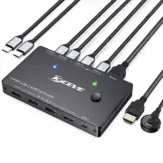 2 Port HDMI USB KVM Switch 4X2 4K@60Hz Switcher Dual Monitor 2 Computer Keyboard